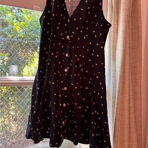 Universal Thread Black and Pink Sleeveless V-Neck Sundress